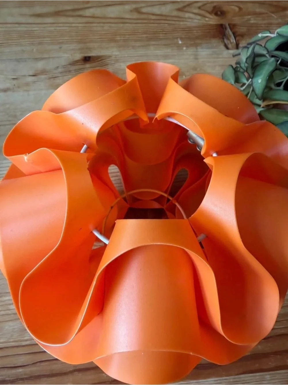 Vintage MCM Wavy Swag Pendant Lamp Shade